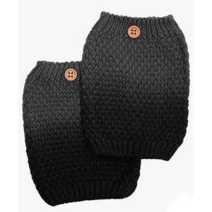 Dark Grey & Grey Ombre Knit Button Boot Cuffs